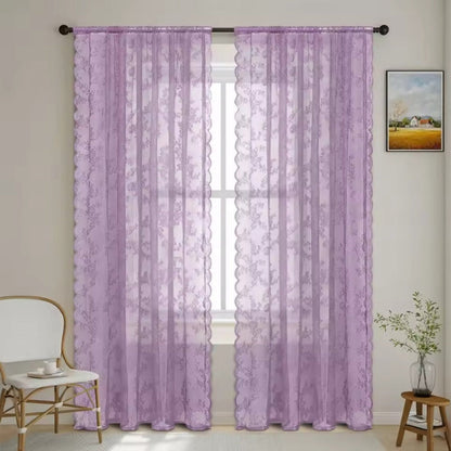 Flora Sheer Curtains - Lightweight Microfiber for Living Room, Elegant Design