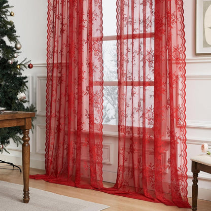 Flora Sheer Curtains - Lightweight Microfiber for Living Room, Elegant Design