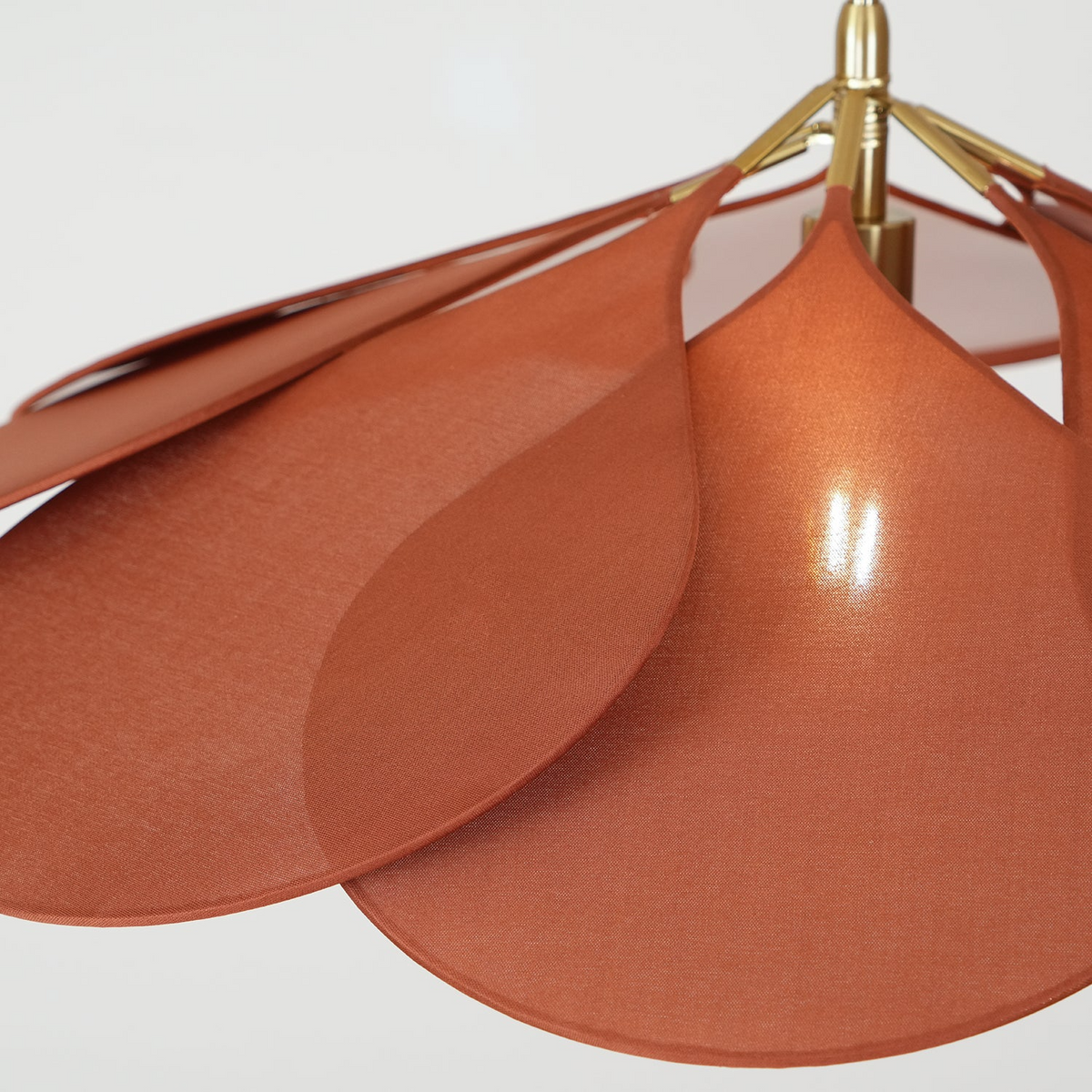 Fabric Flower Pendant Light with Adjustable Height in Brown, Coffee, Beige & Khaki – Soft Ambient Hanging Lamp for Bedrooms Dining Areas Liv