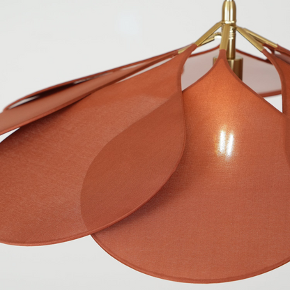 Suspension luminaire abat-jour textile floral diamètre 80 cm crème câble réglable douille E27 éclairage moderne vintage pour salle à manger chambre