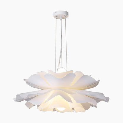 Adjustable LED Overhead Light Fixture with Acrylic Lotus Shade White 20 in for Dining Room Living Room Bedroom Entryway Modern Ceiling Light