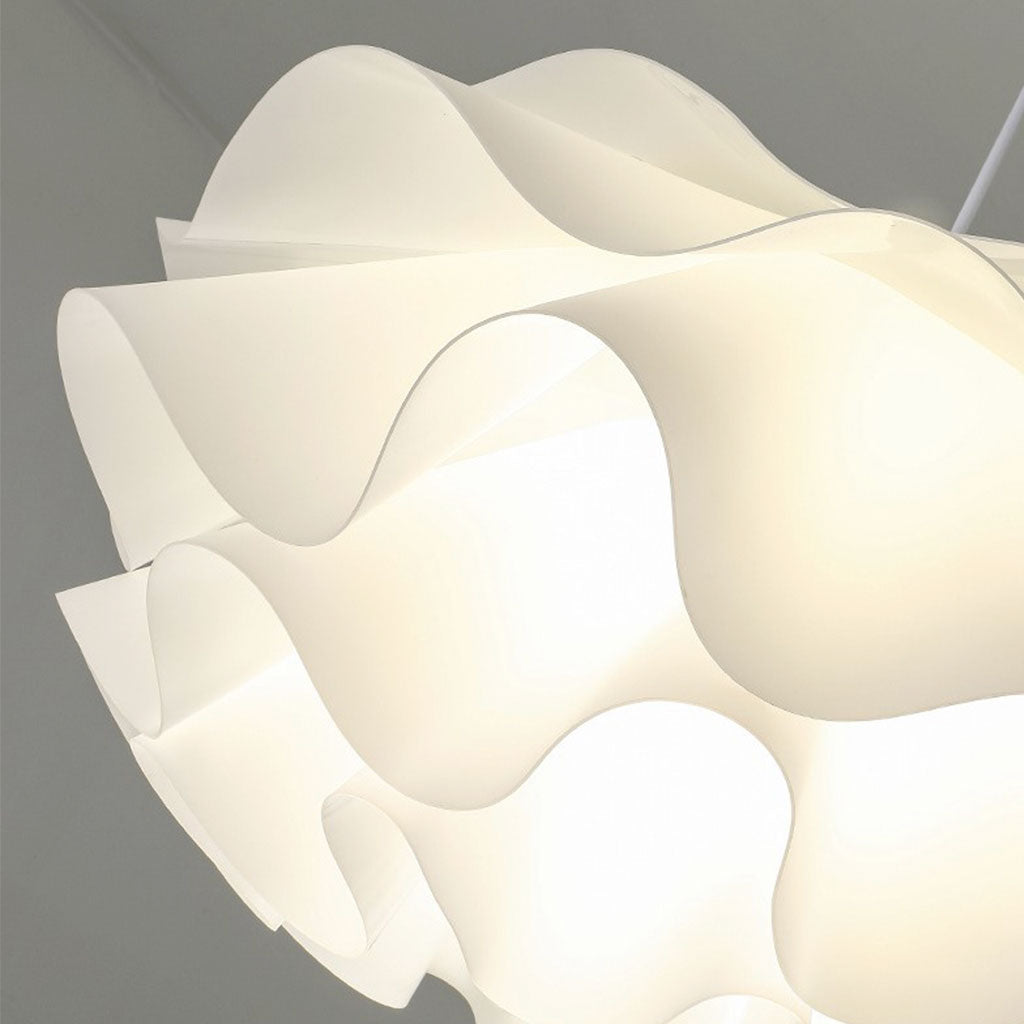 Adjustable LED Overhead Light Fixture with Acrylic Lotus Shade White 20 in for Dining Room Living Room Bedroom Entryway Modern Ceiling Light