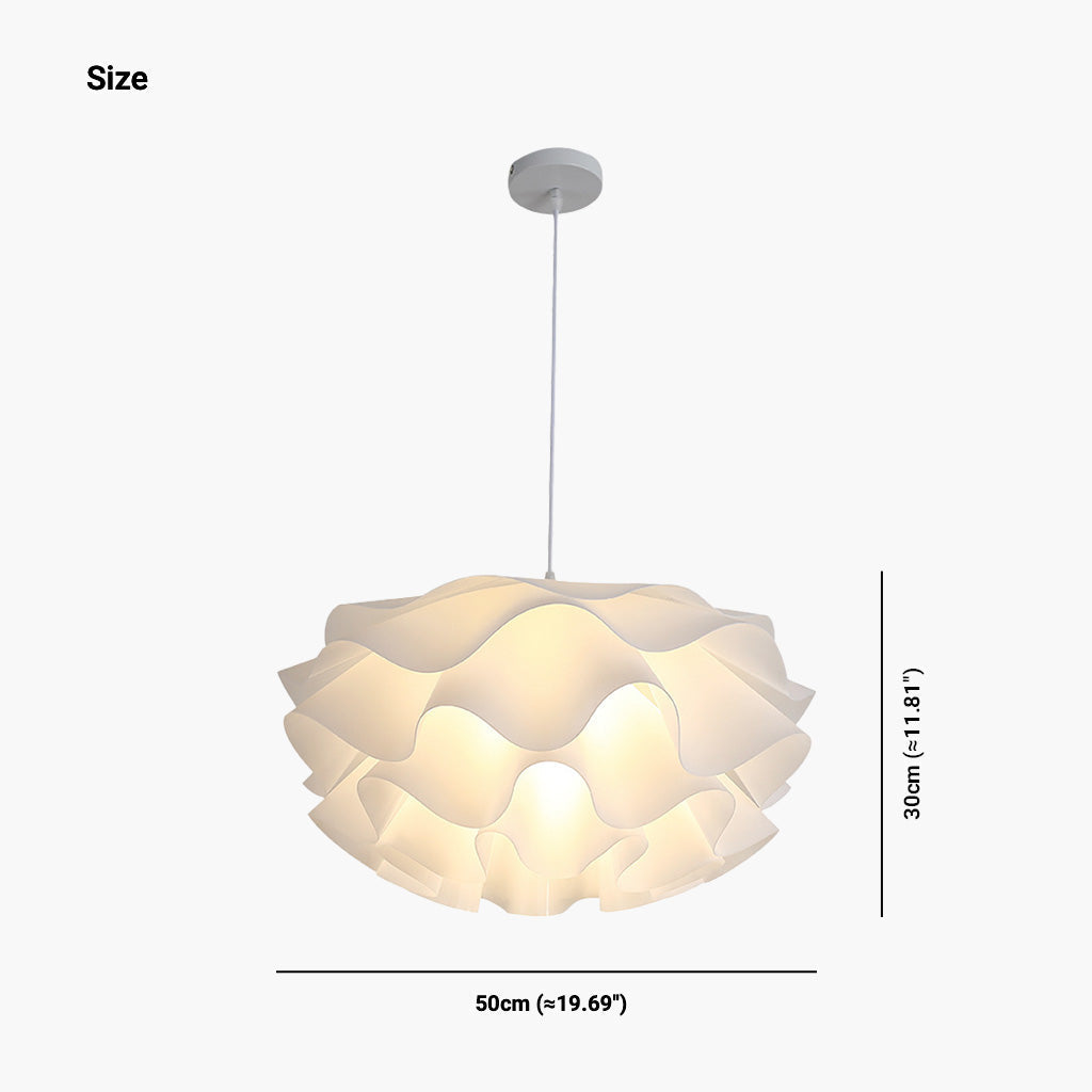 Adjustable LED Overhead Light Fixture with Acrylic Lotus Shade White 20 in for Dining Room Living Room Bedroom Entryway Modern Ceiling Light