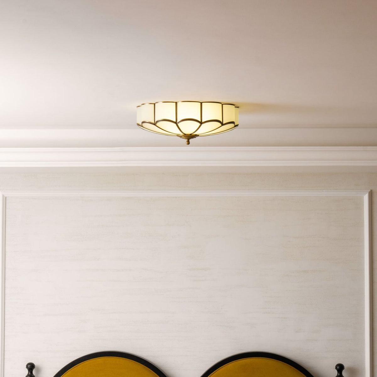 Brass Ceiling Light Flush Mount Frosted Glass Multi-Arm for Bedroom Study Living Room Modern Semi-Flush Home Indoor Accent Lighting