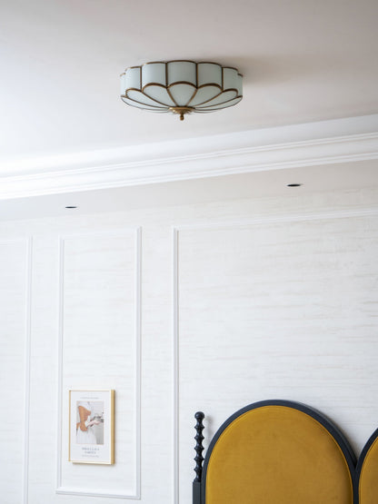 Brass Ceiling Light Flush Mount Frosted Glass Multi-Arm for Bedroom Study Living Room Modern Semi-Flush Home Indoor Accent Lighting