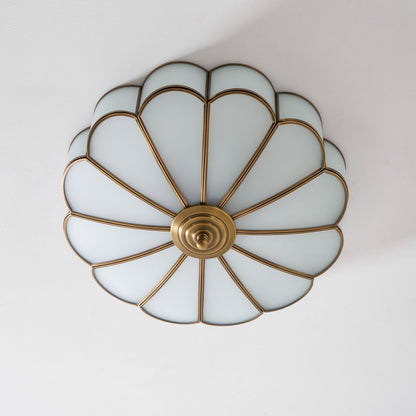 Brass Ceiling Light Flush Mount Frosted Glass Multi-Arm for Bedroom Study Living Room Modern Semi-Flush Home Indoor Accent Lighting
