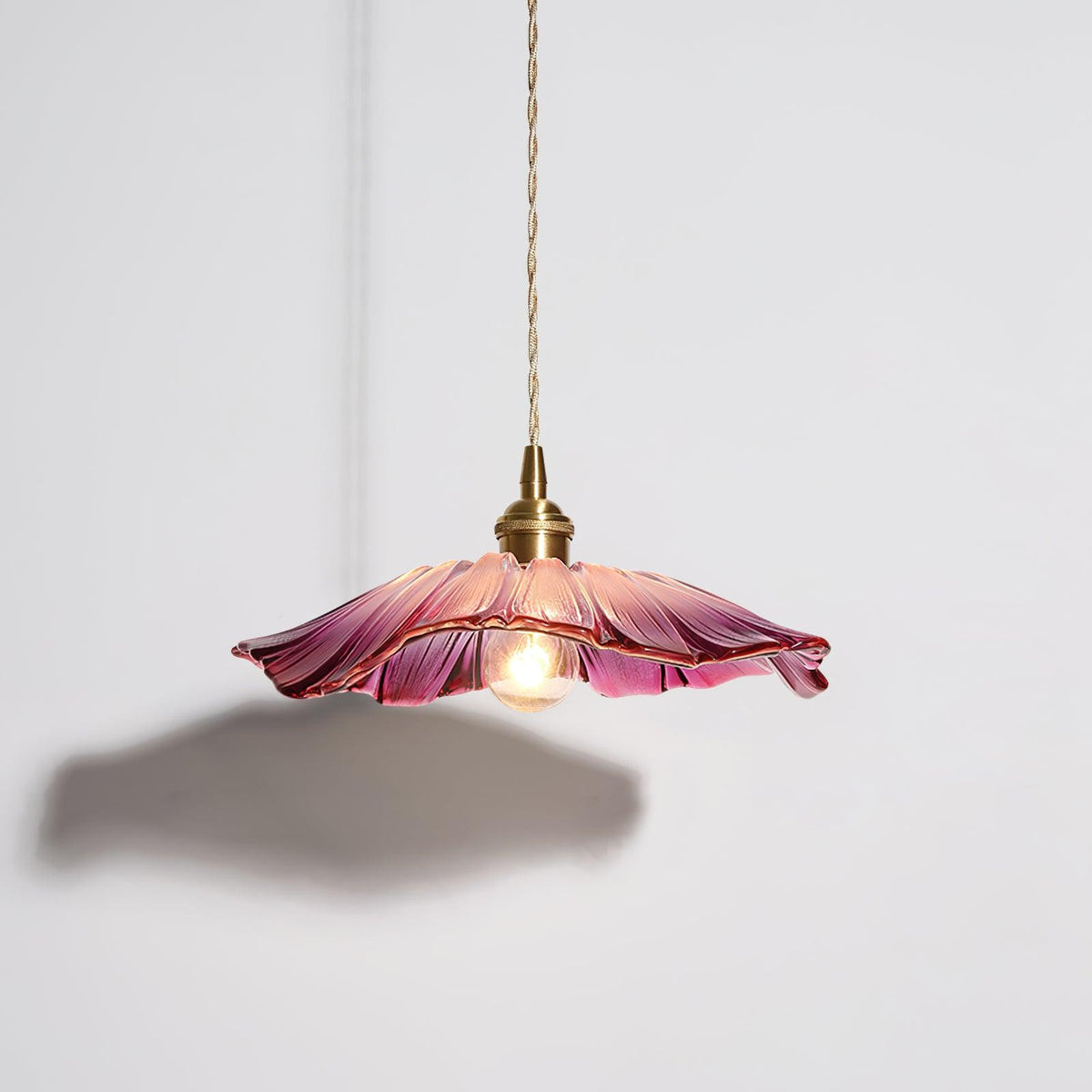 Glass Floral Pendant Ceiling Light 11 in Clear Copper Kitchen Island Dining Room Hanging Lamp E27 Fixture Vintage Style Decorative Lighting
