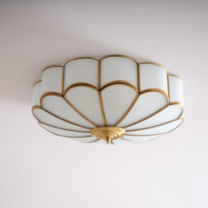 Brass Ceiling Light Flush Mount Frosted Glass Multi-Arm for Bedroom Study Living Room Modern Semi-Flush Home Indoor Accent Lighting