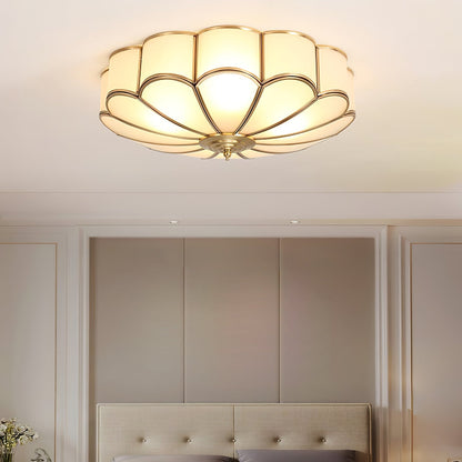 Brass Ceiling Light Flush Mount Frosted Glass Multi-Arm for Bedroom Study Living Room Modern Semi-Flush Home Indoor Accent Lighting