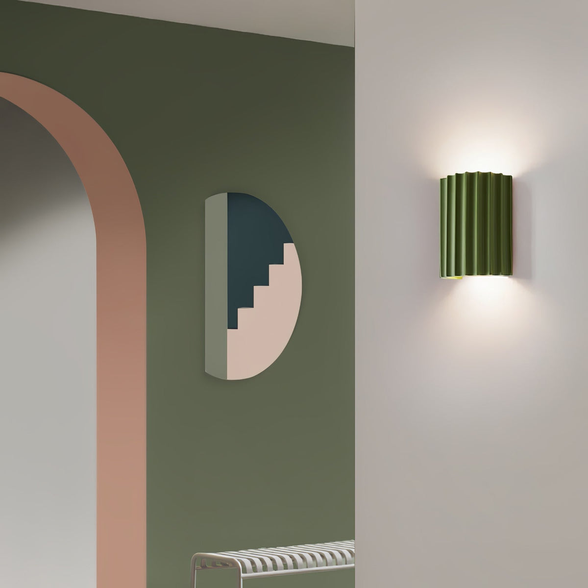 Textured Resin Sconce 5.5 in Bidirectional LED Fixture White Gray Green Orange for Hallway Bedroom Entryway Modern Ambient Wall Lighting G9