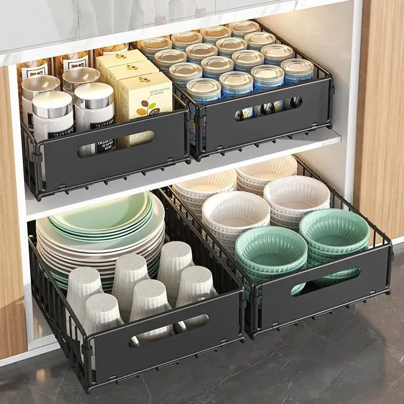 SORTFLOW – Pull-Out Basket Rack for Household Kitchen Storage