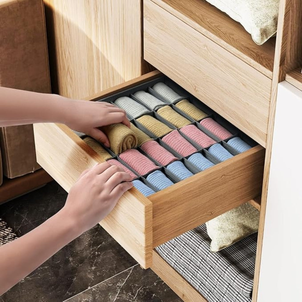 Boîte de rangement pour dossiers - Tissu respirant, 24 compartiments