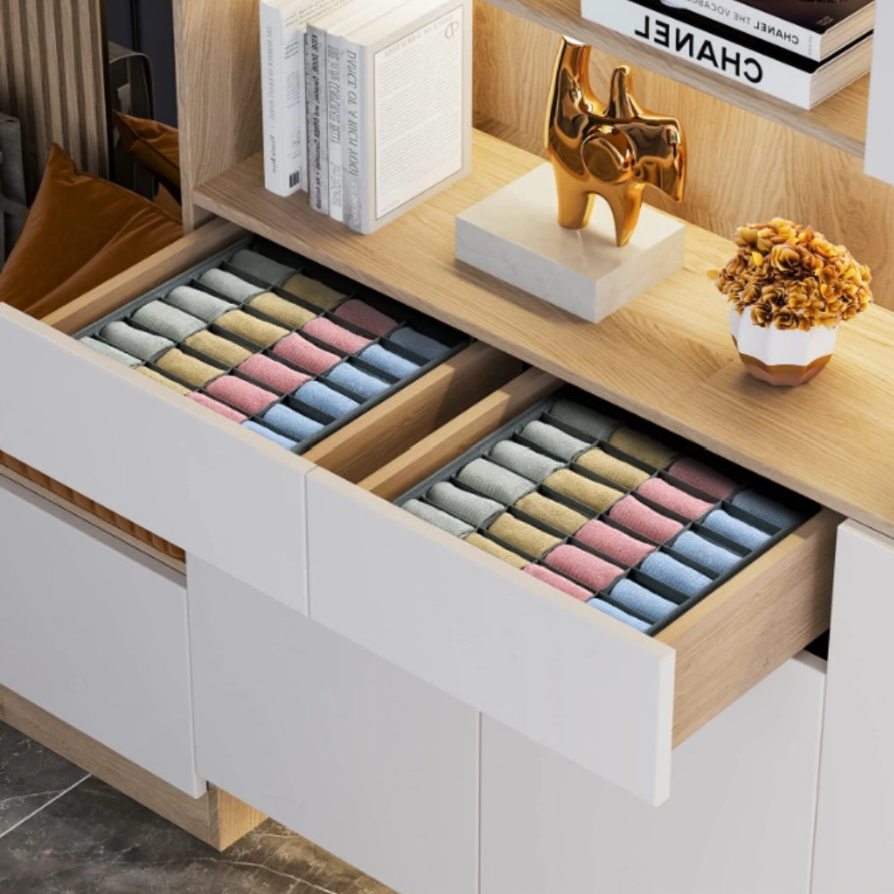 Boîte de rangement pour dossiers - Tissu respirant, 24 compartiments