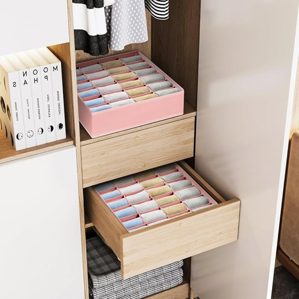 Boîte de rangement pour dossiers - Tissu respirant, 24 compartiments