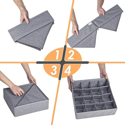 Boîte de rangement pour dossiers - Tissu respirant, 24 compartiments