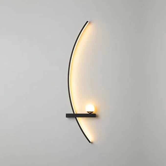 Curved LED Sconce Aluminum Arc Light for Bedroom Hallway Living Room Modern Accent Lighting Fixture Black Gold Finish Wall Mount Indoor Illu
