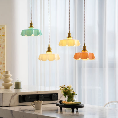 Hanging Ceiling Light Fixture Textured Dome Shade White Beige Pink Blue for Kitchen Island Dining Room Adjustable Height Indoor Pendant Lamp