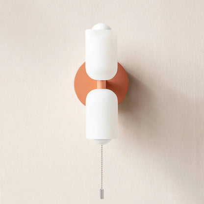 Iron & Glass Sconce Dual-Light Fixture for Bedroom Hallway Bathroom Parisian-Inspired Accent 10 in Tall E14 Socket 6 Finishes