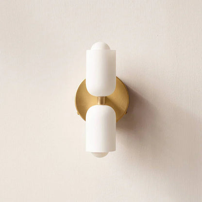 Iron & Glass Sconce Dual-Light Fixture for Bedroom Hallway Bathroom Parisian-Inspired Accent 10 in Tall E14 Socket 6 Finishes
