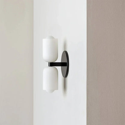 Iron & Glass Sconce Dual-Light Fixture for Bedroom Hallway Bathroom Parisian-Inspired Accent 10 in Tall E14 Socket 6 Finishes
