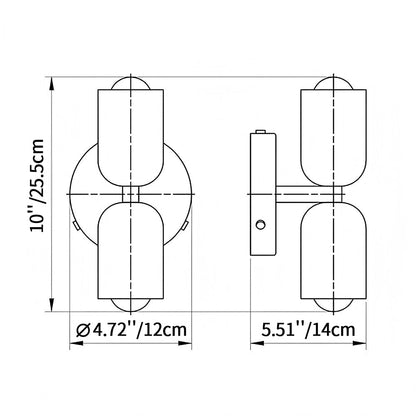 Iron & Glass Sconce Dual-Light Fixture for Bedroom Hallway Bathroom Parisian-Inspired Accent 10 in Tall E14 Socket 6 Finishes