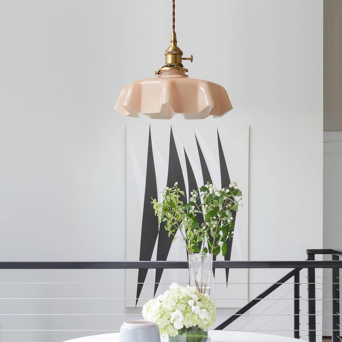 Hanging Ceiling Light Fixture Textured Dome Shade White Beige Pink Blue for Kitchen Island Dining Room Adjustable Height Indoor Pendant Lamp