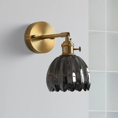 Adjustable Glass Sconce 8-Inch Tulip Shade for Bedroom Hallway Living Room Corner Accent Lighting E27 Socket Rotatable Design