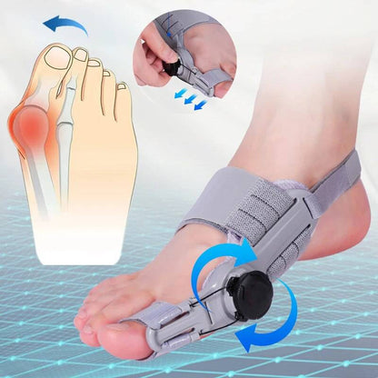 Adjustable Toe Straightener with Hinge System for Hallux Valgus Relief & Foot Alignment – Silicone Spacer for Day & Night Support