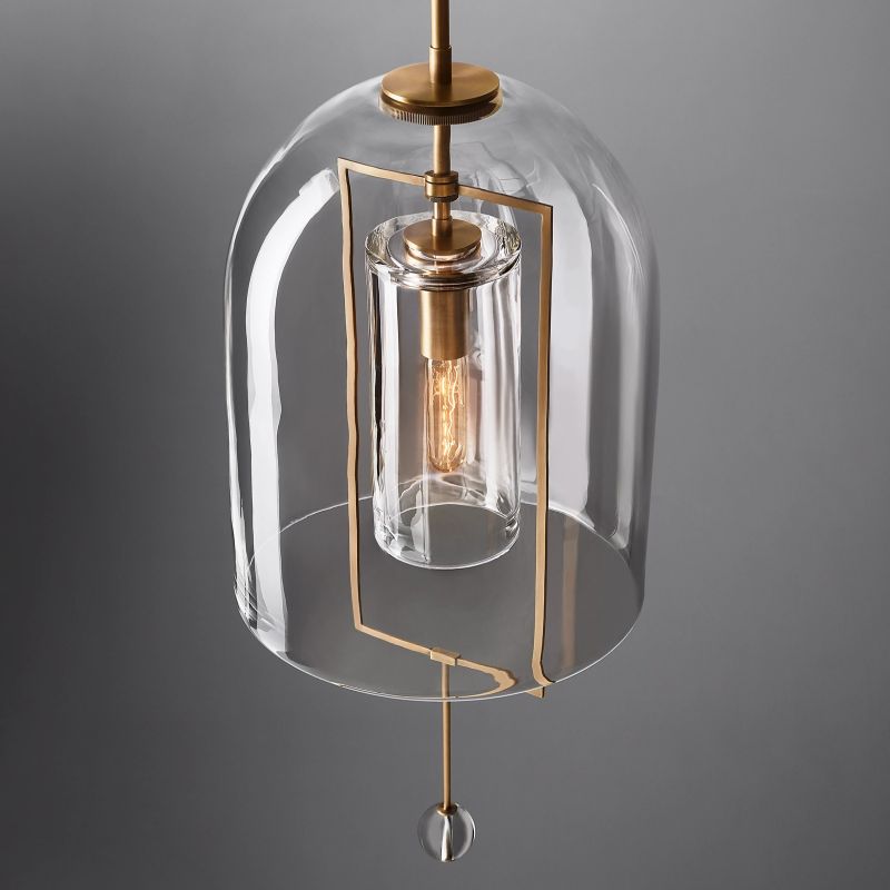 Modern Glass Globe Pendant Light with Adjustable Height – Brass, Bronze & Nickel Finish Options for Dining Room, Kitchen Island & Entryway
