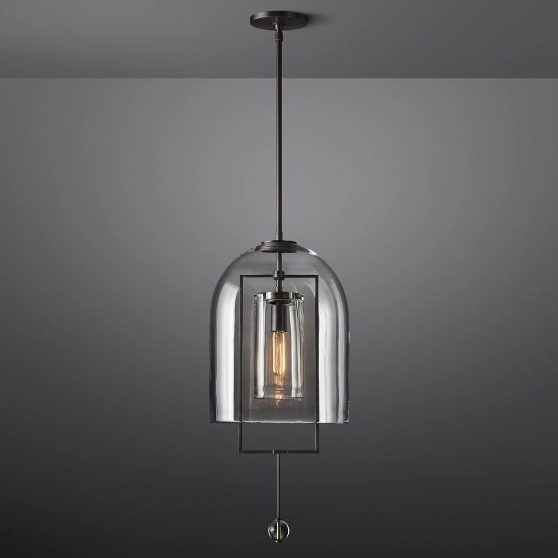 Modern Glass Globe Pendant Light with Adjustable Height – Brass, Bronze & Nickel Finish Options for Dining Room, Kitchen Island & Entryway