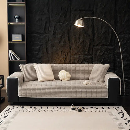 Quilted Furniture Protector with Moisture Barrier Non-Skid Backing for Couch Loveseat Chair Pet-Friendly Machine Washable Soft Flannel