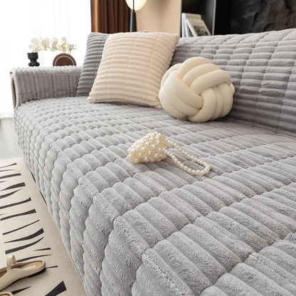 Quilted Furniture Protector with Moisture Barrier Non-Skid Backing for Couch Loveseat Chair Pet-Friendly Machine Washable Soft Flannel