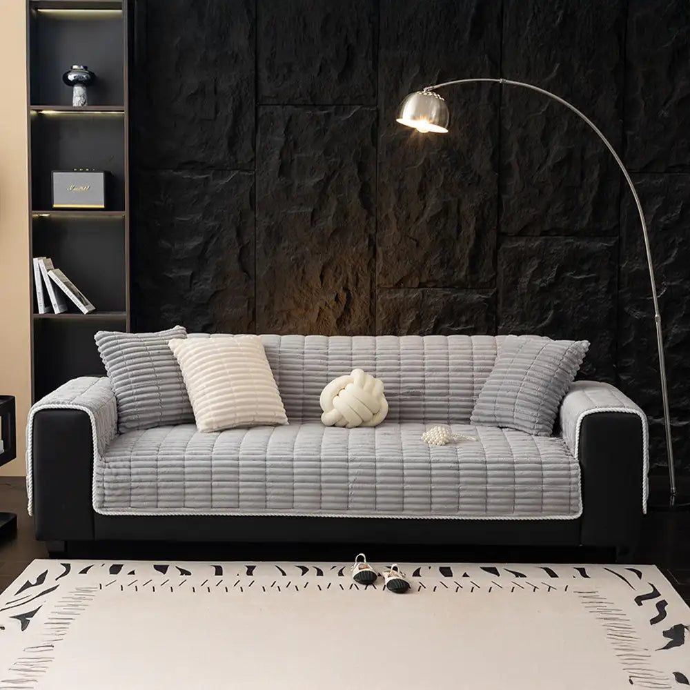 Quilted Furniture Protector with Moisture Barrier Non-Skid Backing for Couch Loveseat Chair Pet-Friendly Machine Washable Soft Flannel