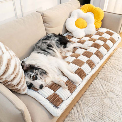 Chenille Pet Blanket with Non-Slip Backing – Plush Furniture Protector for Dogs & Cats – Machine Washable Couch Cover