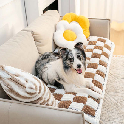 Chenille Pet Blanket with Non-Slip Backing – Plush Furniture Protector for Dogs & Cats – Machine Washable Couch Cover