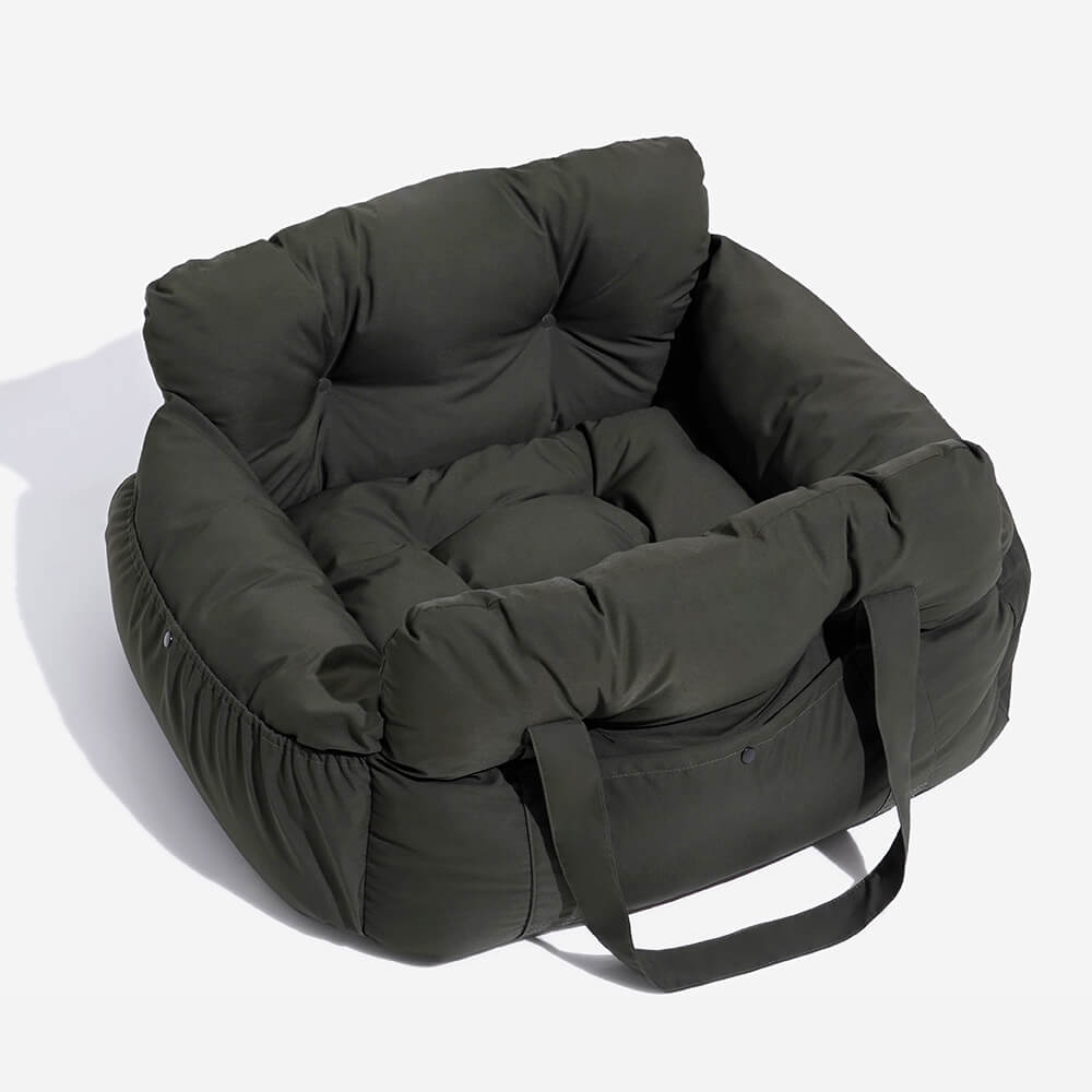 Portable Pet Carrier Booster Seat with Safety Harness and Washable Cover for Small Dogs