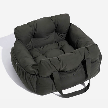 Portable Pet Carrier Booster Seat with Safety Harness and Washable Cover for Small Dogs