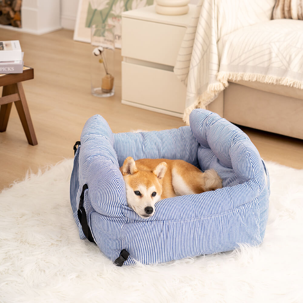 Dog Car Seat Booster Bed for Large Pets – Portable Travel Carrier with Shoulder Strap, Washable Cotton Cushion for SUV Truck Sedan – Safe