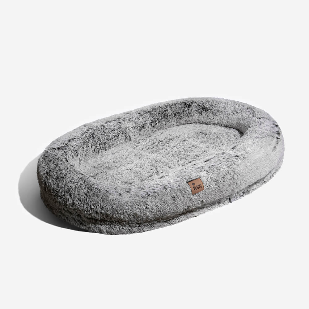 Round Bolster Pet Bed with Orthopedic Foam Support for Dogs | Raised Edge Calming Bed with Machine Washable Cover & Waterproof Liner