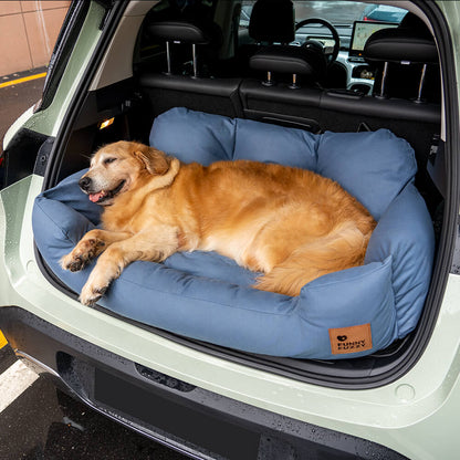 Dog Car Seat Cover for Back Seat – Padded Travel Hammock for Medium & Large Dogs with Safety Tethers & Storage Pockets
