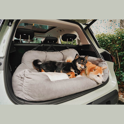 Dog Car Seat Cover for Back Seat – Padded Travel Hammock for Medium & Large Dogs with Safety Tethers & Storage Pockets