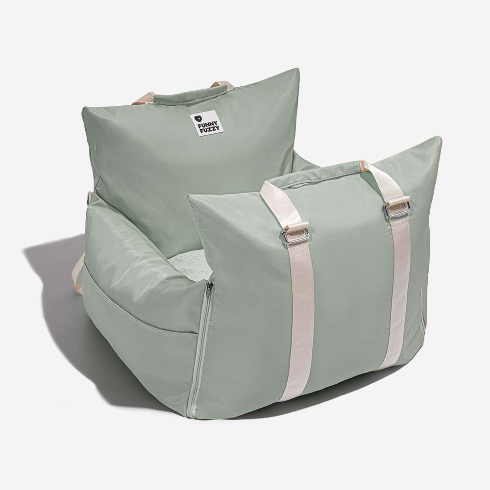 Portable Pet Carrier Booster Seat with Safety Harness and Washable Cover for Small Dogs