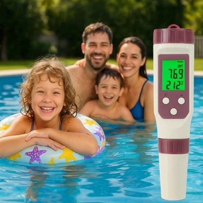 Analyseur de qualité de l'eau | Testeur 7-en-1 pH et chlore avec intégration d'application | Surveillance précise pour piscines et spas