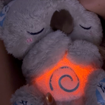 Peluche Koala respirante, aide au sommeil avec lumière, sons et mouvements rythmiques pour la relaxation