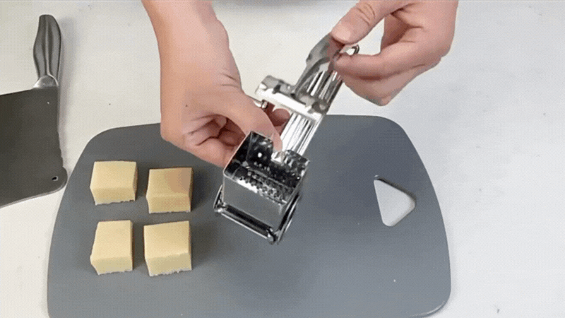 Versatile Cheese Grater with Ergonomic Handle & 3 Interchangeable Cutters | Stainless Steel for Effortless Food Prep
