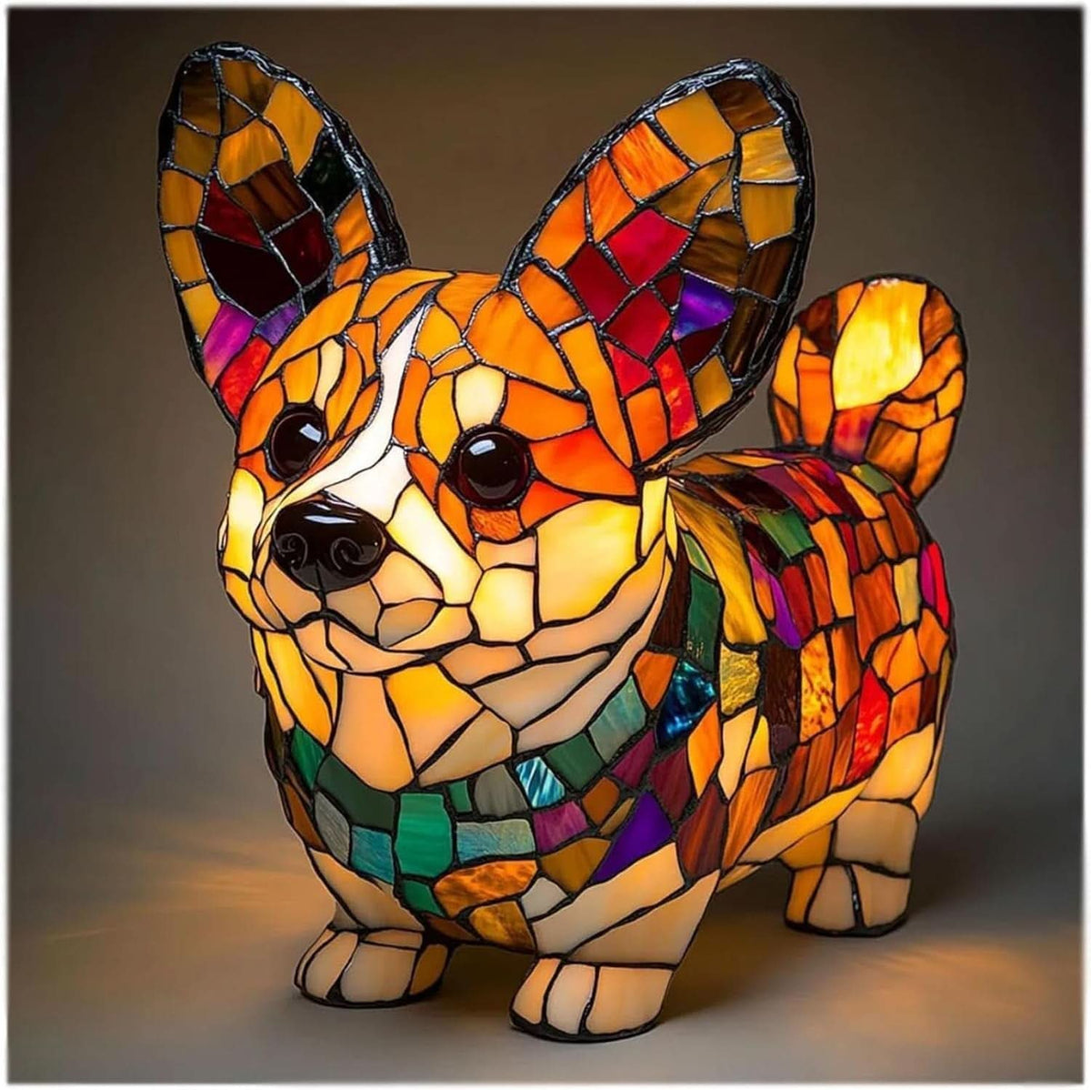 LED Dog Breed Night Light Statue for Desk & Bedroom – USB Powered Animal Accent Lamp for Home Office, Living Room, Nursery Decor