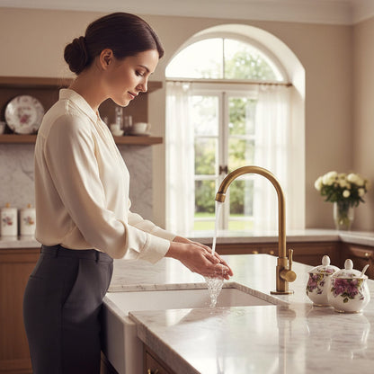 REGALFLOW – Swan Neck Brass Faucet for Classic Spaces