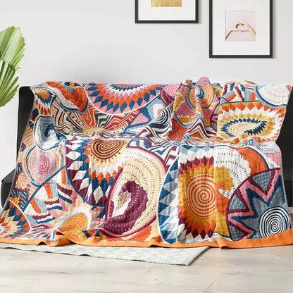 Nexus Sunburst Blanket - 100% Cotton, Lightweight All-Season Comfort