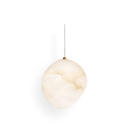 Alabaster Globe Drop Light for Kitchen Island 9 Inch Brass Ceiling Fixture for Dining Room Soft Glow Hanging Fixture Modern Farmhouse G9 Bas