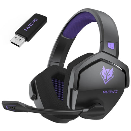 Casque gaming à réduction de bruit, casque sans fil avec micro, casque gaming circum-aural pour PS5 et Xbox